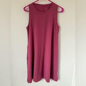 Woolx Clara Merino Wool Sleeveless Dress Mulberry Pink Medium